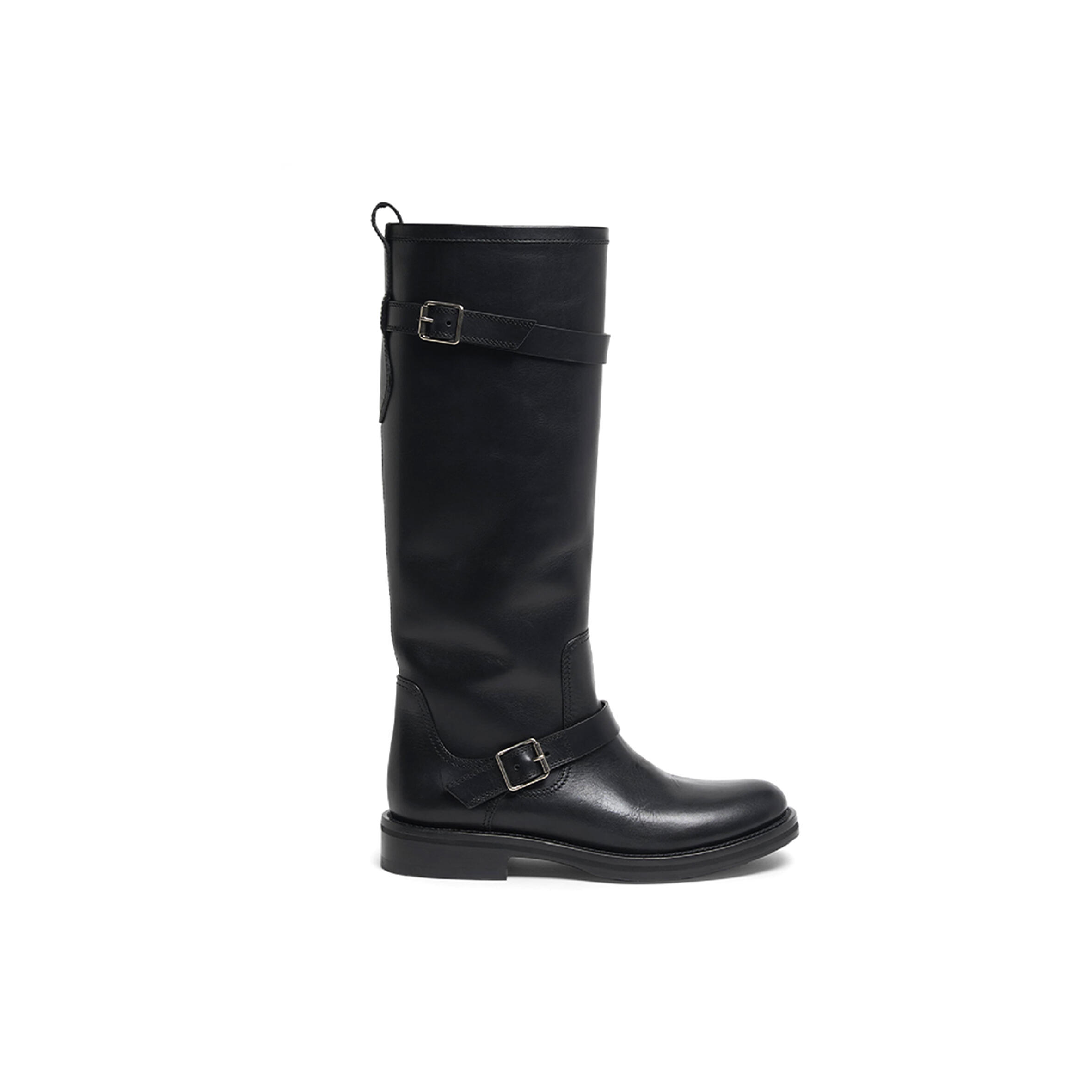 Y51 biork leather buckle biker boots